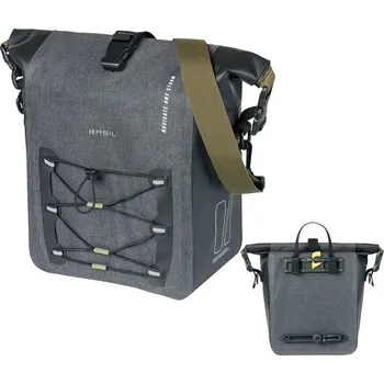 brašna na kolo Jednoduchá taška Basil Navigator Storm M cerná, 34x28x17cm, 12-15l, Hook-On