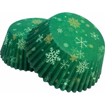 Vánoční dekorace Alvarak Cukrářské košíčky Sněhové vločky (zelené)