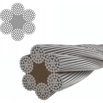 Lany Ocelové lano pozinkované 6x37M-FC - 10 mm PN-EN 12385-4 - 1 metr