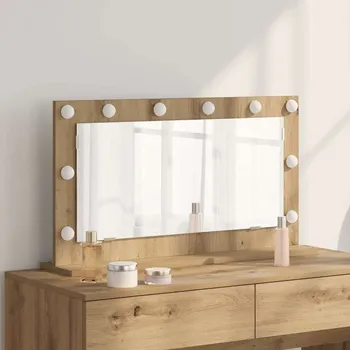 Zrcadlo vidaXL Toaletní zrcadlo Obdélníkový Artisanový dub 80 x 45 x 18 cm