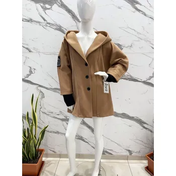 Dámský kabát Krátký kabátek MARGO hnědý Velikost: UNI: S - XL