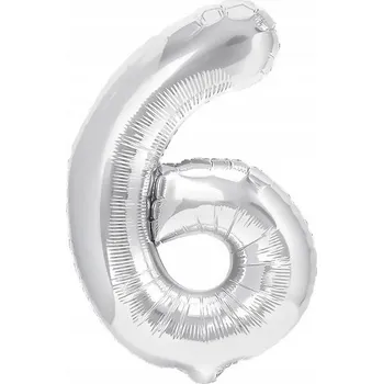 Balónek Parta Decoration Balon 6 číslice stříbrný 85 cm