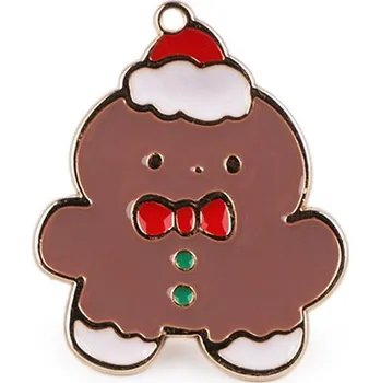 Brož Vánoční brož / odznak - 4 béžová tm. perníček