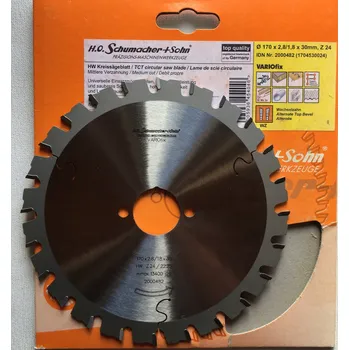 Pilový kotouč SCHUMACHER Pilový kotouč na kov 170x30mm 24 zubů