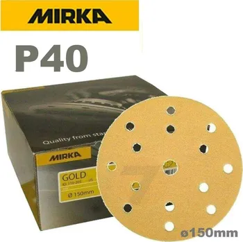 Brusný papír Mirka Gold brusný papír Ø150mm 15 děr suchý zip P40