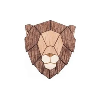 Brož Dřevěná brož Lion Brooch s praktickým zapínáním a možnosti výměny či vrácení do 30 dnů zdarma - BR11