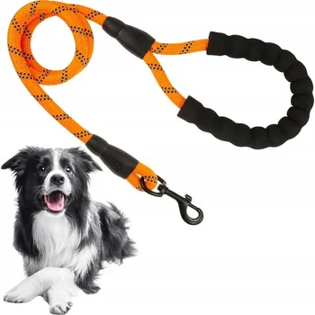 Vodítko pro psa Smycz dla psa gruba linka treningowa rukojeť z neoprenu, reflexní, 120 cm