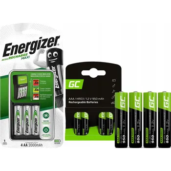 Nabíječka baterií NABÍJEČKA BATERIÍ AKUMULÁTORŮ AA R6 AAA R3 + 4x AA R6 2000 mAh + 4x AAA R3 950 mAh 1,2V