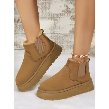 Dámská zimní obuv Zimní kotníkové boty s měkkou podšívkou pro ženy Barva: Světle Hnědá, Velikost: 37