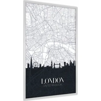 Obraz Plakát v Rámu LONDÝN UK Plán Města Nápisy 50x70