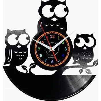 Hodiny SOVA HODINY NÁSTĚNNÉ DEKORATIVNÍ MODERNÍ VINYLOVÁ DESKA VINYL JAKO DÁREK