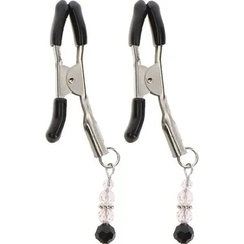 BDSM obojek Taboom Nipple Play Non Adjustable Clamps with Beads