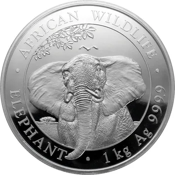 Stříbrná investiční mince Slon africký Somálsko 1 Kg 2021