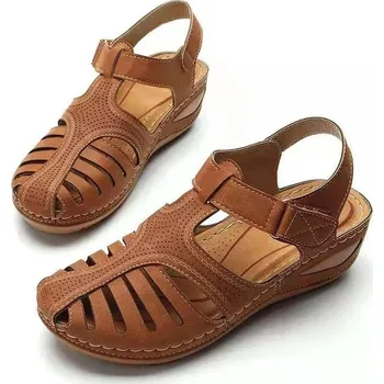 Dámské sandále sandály s ortopedickou stélkou pro pohodlnou chůzi Barva: Hnědá, Velikost: 36