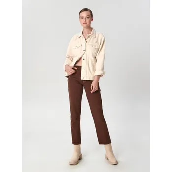 Dámské džíny Sinsay - Džíny high waist straight - hnědá - ZB519-88J - ZB519-88J-38