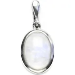 Zlatý přívěsek, bílé i žluté zlato, přírodní měsíční kámen - P 1454/22 (měsíční kámen 14x10 mm)