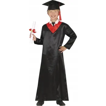 Karnevalový kostým KOSTÝM MALÝ ABSOLVENT TOGA ČERNO ČERVENÁ STUDENT 104