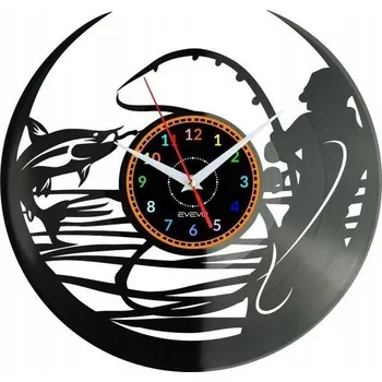 Hodiny NA RYBY RYBAŘENÍ HODINY NÁSTĚNNÉ DEKORATIVNÍ MODERNÍ VINYLOVÁ DESKA