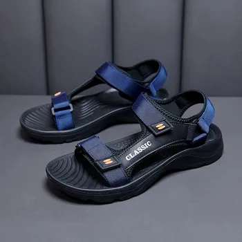 Dámská obuv Pánské sportovní sandály s podporou klenby a pásky na suchý zip Barva: Modrá, Velikost: 45