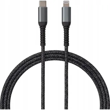 Datový kabel Kabel Qualo USB typ C - Apple Lightning 1 m černý