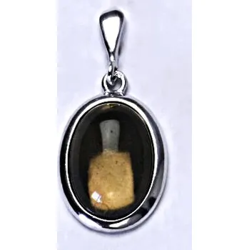 Přívěsek Zlatý přívěsek,bílé i žluté zlato, přírodní záhněda - P 1454/22 (záhněda 14x10 mm)