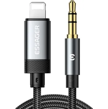 ESSAGER ES-YP22 audio kabel - 3,5 mm jack na Lightning - 1 m - černý