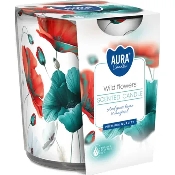 Svíčka Aura candles Vonná svíčka ve skle 'Wild flowers' 100 g