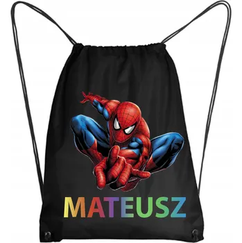 Školní Vak / Batoh na Tělocvik do Školky Školy Spiderman + JMÉNO 31