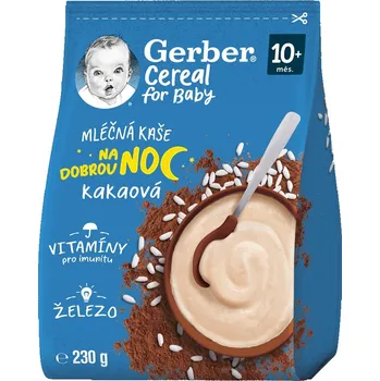 Dětská kaše GERBER Cereal ml kaše 230g kakaová 10m