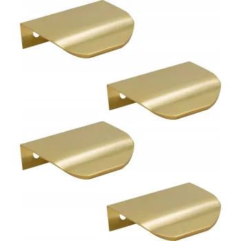 Nábytkové kování 4 x Nábytková úchytka hranová 50 mm zlatá zaoblená úchytka na skříňku