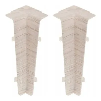 soklová lišta Vnitřní rohový profil Cezar hliníkový 75 x 22, délka 22 cm, dekor Borovice Sieviernaja (Borovice Severská)