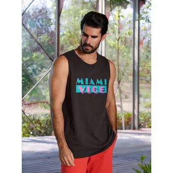Pánské tričko Sinsay Tank top Miami Vice šedá XS