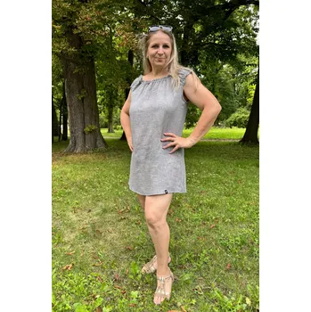 Dámské šaty VFstyle Mušelínové šaty Valentina šedé Velikost: L-XL