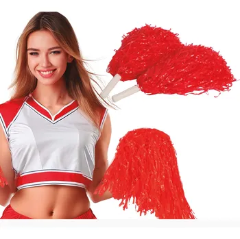 Karnevalový doplněk Pom pom - 2 ks Barva: červená