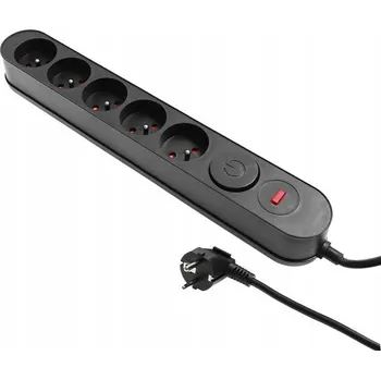 Napájecí kabel Přepěťová ochrana Plastrol 5 m, 5 zásuvek