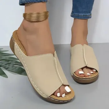 Dámské sandále Dámské kožené sandály s ortopedickou stélkou Barva: Béžová, Velikost: 42