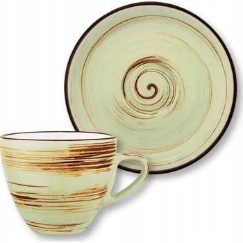 Šálek na kávu 110 ml s podšálkem 12 cm Wilmax PISTÁCIOVÝ