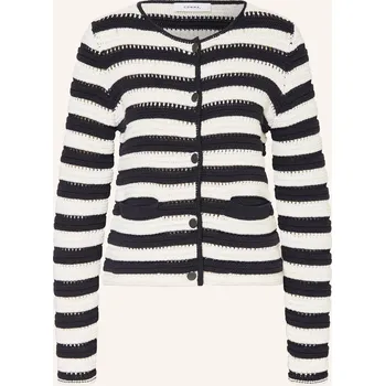 Dámský svetr Comma Dámský Cropped Pletený Kabátek, bílá / tmavě modrá, 38