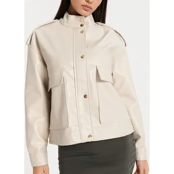 Dámský kabát Sinsay - Koženková bunda - béžová - ZB341-02X - ZB341-02X-XS-1