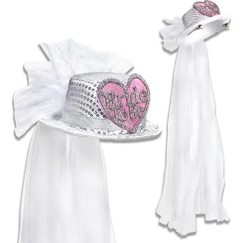 Karnevalový doplněk Klobouček se závojem pro nevěstu