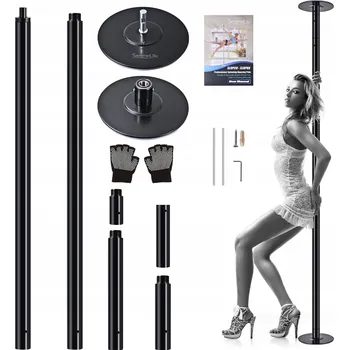 Zabezpečení domácnosti Tyč na pole dance Serenelife, nastavitelná 204-274 cm, ocelová, otočná