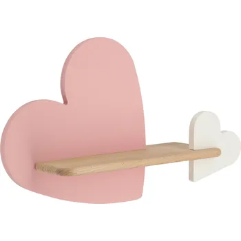 Nástěnné svítidlo Dřevěné nástěnné LED svítidlo Heart růžové do dětského pokoje 5W 4000K klasické
