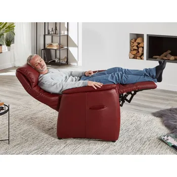 Křeslo Kožené polohovací křeslo KILIAN PLUS s elektrickým polohováním s kardiováhou a baterií