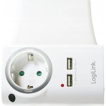 Elektrická zásuvka USB adaptér nabíječka Logilink PA0165 4 v 1 zásuvka Schuko