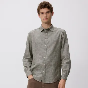 Pánská košile Reserved - Hladká košile regular fit - světle zelená - 068DO-70X - 068DO-70X-S