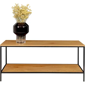 Televizní stolek House Nordic TV stolek, 2 police, přírodní/ černý, 100x36x45 cm, Vita Barva: Přírodní