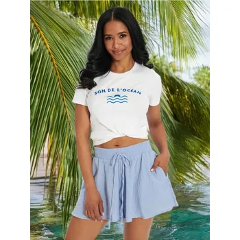 Dámské oblečení Sinsay - Tričko s krátkým rukávem - bílá - 8337J-00X - 8337J-00X-XS-1