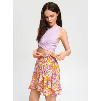 Dámská sukně Sinsay - Mini sukně s ozdobným vázáním - oranžová - 7115J-22X - 7115J-22X-XXS