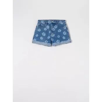 Dámské oblečení Sinsay - Džínové kraťasy high waist - modrá - 6056J-55J - 6056J-55J-32