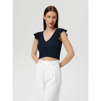 Dámské tričko Sinsay - Nabíraná halenka - námořnická modrá - 6361F-59X - 6361F-59X-XS-1